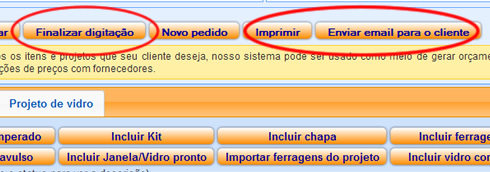 Finalizar digitação